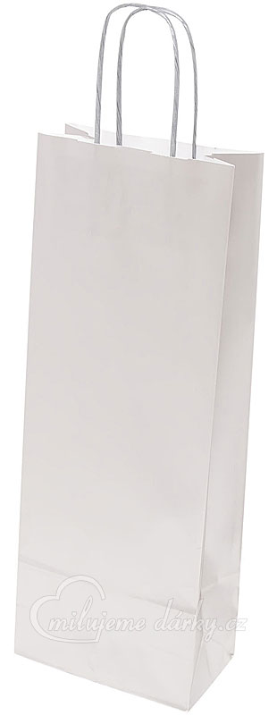 Papírová taška 15x8x40 cm,kroucená šňůra, stříbrná