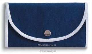modrá skládací nákupní taška Foldy s bílým lemem